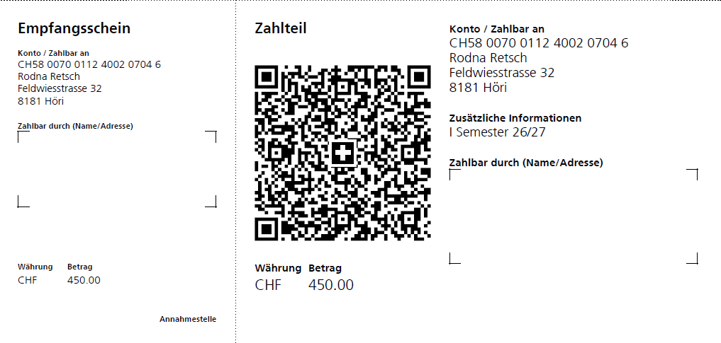 QR Code 1 Semester 26/27